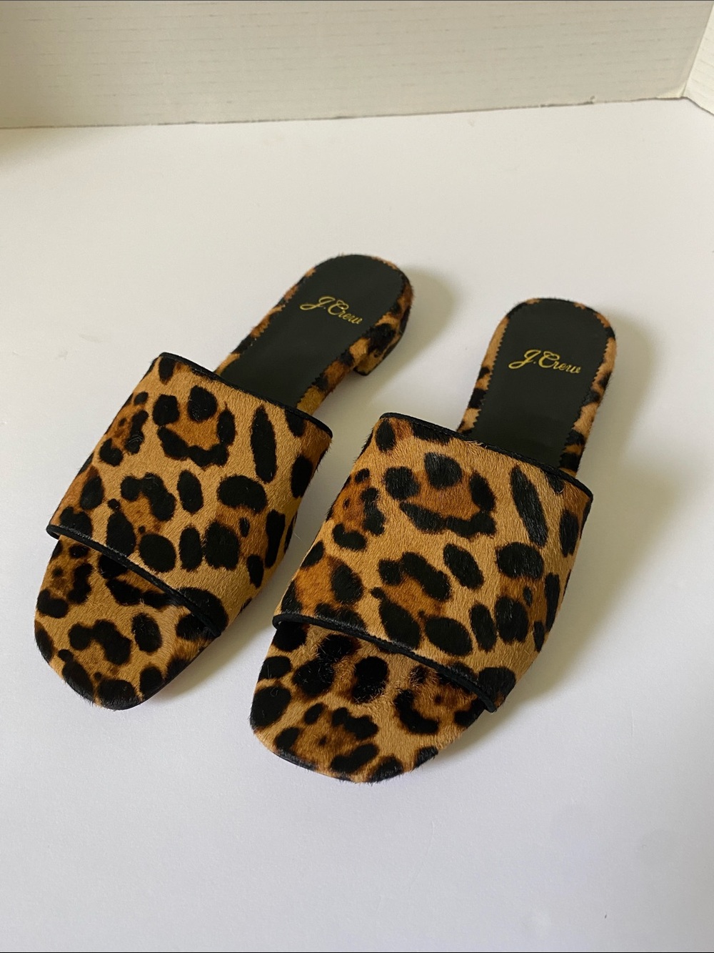 J Crew Abbie Slide Sandals Leopard Women Size 7